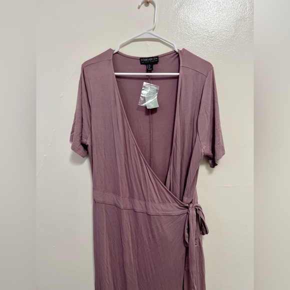 Forever21 Plus Taupe Maxi Wrap Dress - Picture 3 of 5